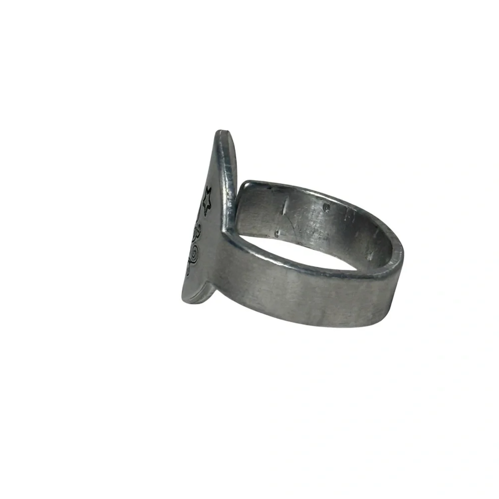 Handmade Tree of Life adjustable silver aluminum hypoallergenic medallion ring‎